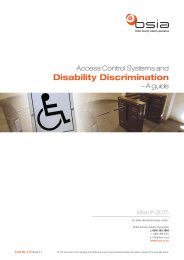 Access control systems and disability discrimination - a guide. Issue 3.1