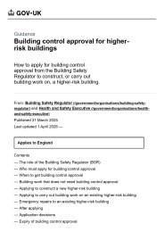 Building control approval for higher-risk buildings