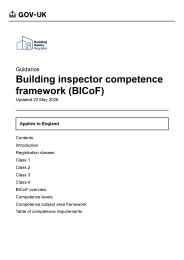 Building inspector competence framework (BICoF)