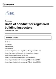 Code of conduct for registered building inspectors