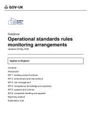 Operational standards rules monitoring arrangements