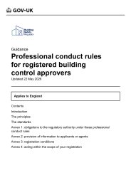 Professional conduct rules for registered building control approvers