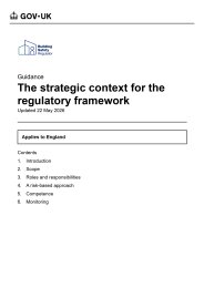Strategic context for the regulatory framework