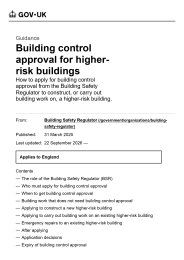 Building control approval for higher-risk buildings