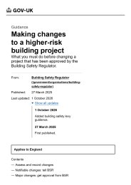 Making changes to a higher-risk building project