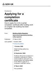 Applying for a completion certificate