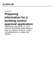 Preparing information for a building control approval application