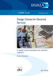 Design checks for electrical services. A quality control framework for electrical engineers