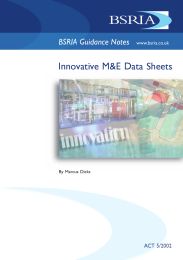 Innovative M and E data sheets