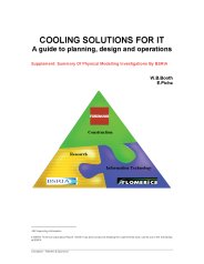 Cooling solutions for IT: a guide to planning, design and operations (includes amendment February 2017). Supplement: Summary of physical modelling investigations by BSRIA
