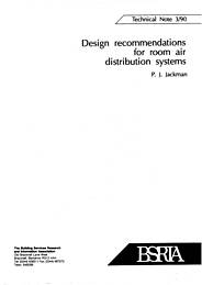 Design recommendations for room air distribution systems