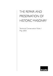 Repair and preservation of historic masonry