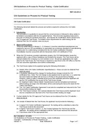 CAI guidelines on process for product testing - CAI cable certification