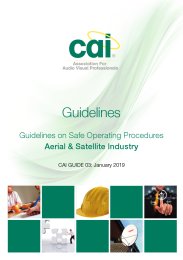 Guidelines on safe operating procedures in the aerial and satellite industry