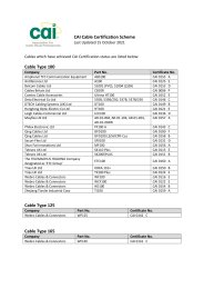 CAI cable certification scheme