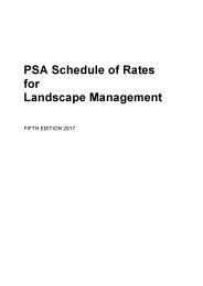 PSA schedule of rates for landscape management. 5th edition