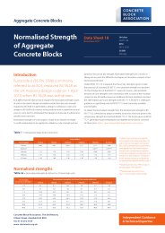 Aggregate concrete blocks: normalised strength of aggregate concrete blocks