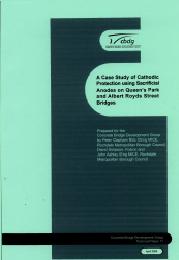 Case study of cathodic protection using sacrificial anodes on Queen's Park and Albert Royds Street bridges