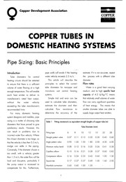 Copper tubes in domestic heating systems