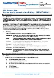 Anchorage systems for scaffolding: 'NASC TG4:04'