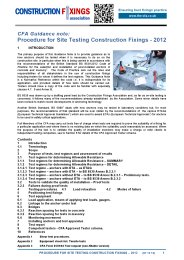 Procedure for site testing construction fixings