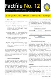 Thermoplastic lighting diffusers and fire safety in buildings