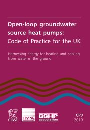 Open-loop groundwater source heat pumps: code of practice for the UK. Harnessing energy for heating and cooling from water in the ground