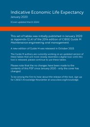 Maintenance engineering and management - appendix 12.A1: indicative economic life expectancy. CIBSE Guide M supplement: January 2020