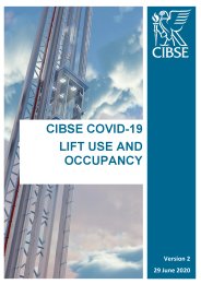 CIBSE COVID-19 lift use and occupancy