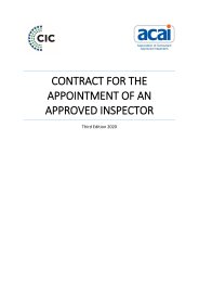 Contract for the appointment of an approved inspector. 3rd edition