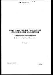 Road transport, the environment and sustainable development