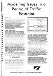 Modelling issues in a period of traffic restraint