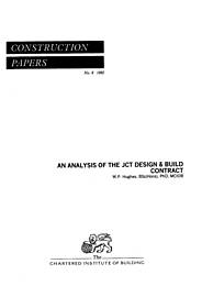 Analysis of the JCT design and build contract - The Construction ...