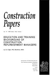 Education and training background of construction refurbishment managers