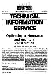 Optimising performance and quality in construction
