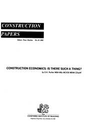 Construction economics: is there such a thing?