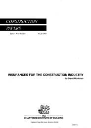 Insurances for the construction industry
