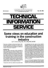 Some views on education and training in the construction industry
