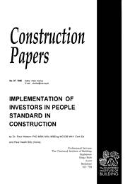 Implementation of investors in people standard in construction
