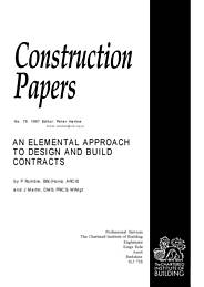 Elemental approach to design and build contracts