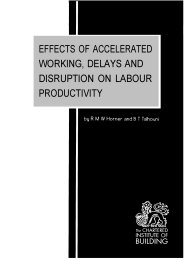 Effects of accelerated working, delays and disruption on labour productivity