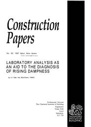 Laboratory analysis as an aid to the diagnosis of rising damp