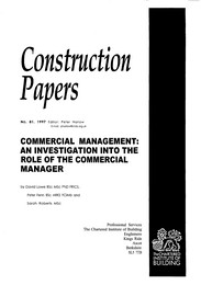 Commercial management: an investigation into the role of the commercial manager