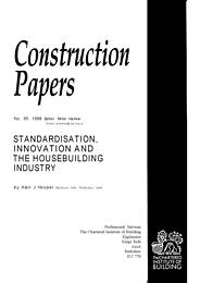 Standardisation, innovation and the housebuilding industry
