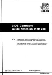 CIOB contracts - guide notes to their use