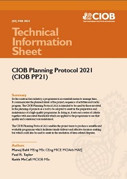 CIOB planning protocol 2021 (CIOB PP21)