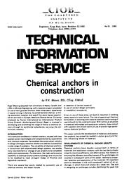 Chemical anchors in construction