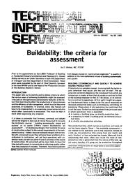 Buildability: the criteria for assessment