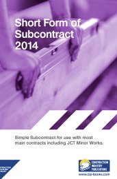 Short form of subcontract