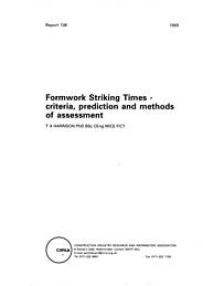 Formwork striking times: criteria, prediction and methods of assessment